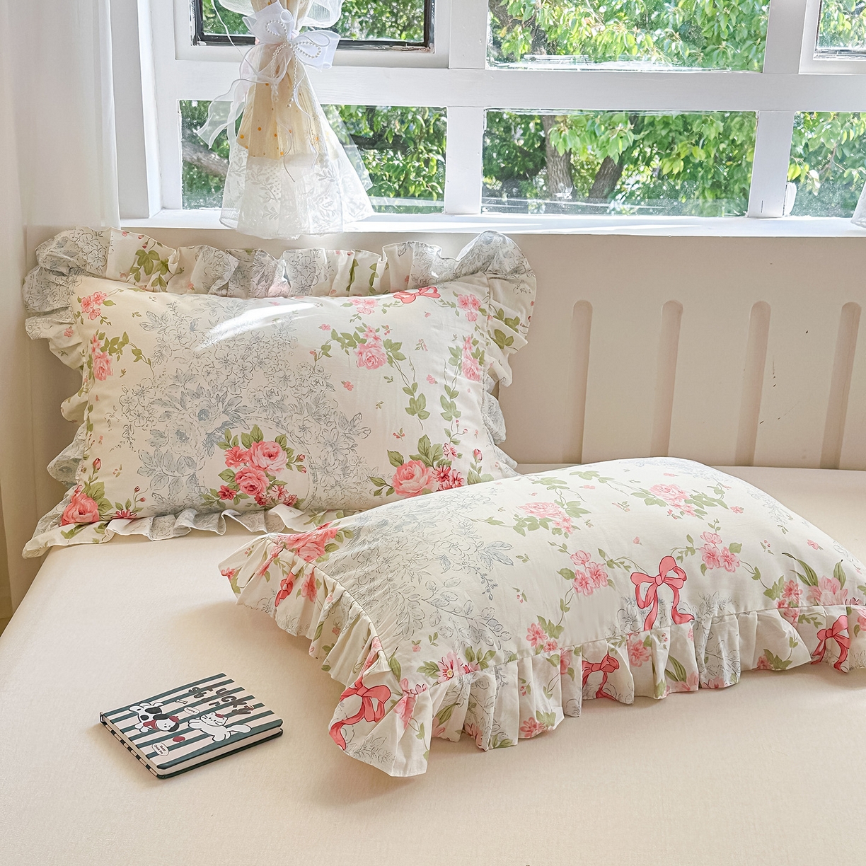 91家纺网 家纺一手货源 找家纺 忘忧草 2026新款全棉纯棉印花精致花边枕套单枕套 枕套单件 柏林花涧