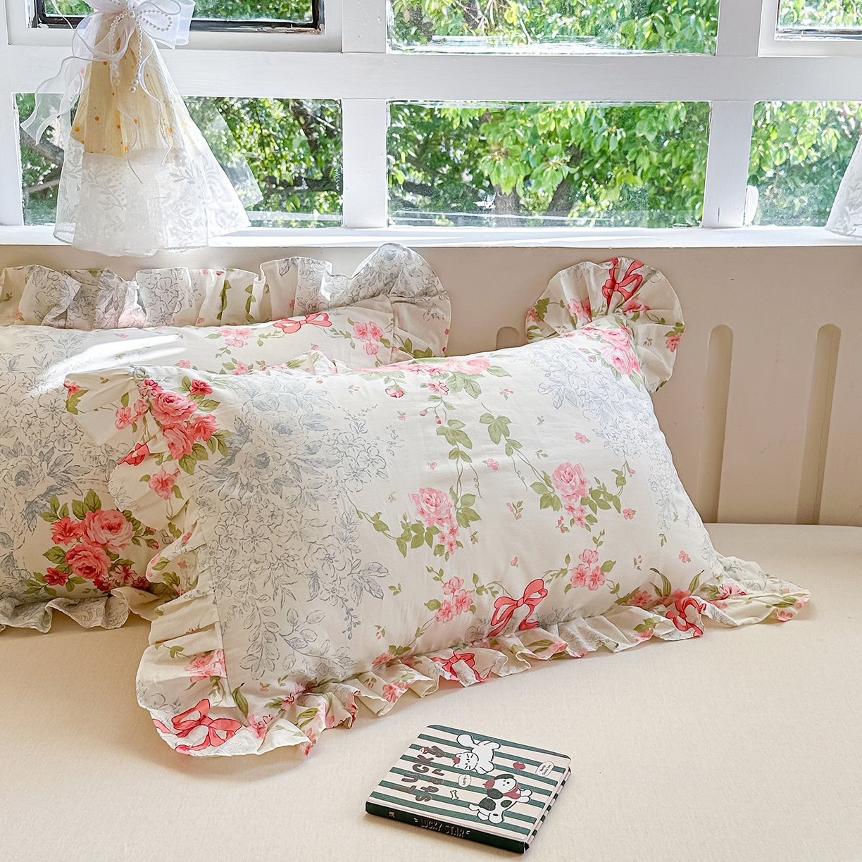 91家纺网 家纺一手货源 找家纺 忘忧草 2026新款全棉纯棉印花精致花边枕套单枕套 枕套单件 柏林花涧