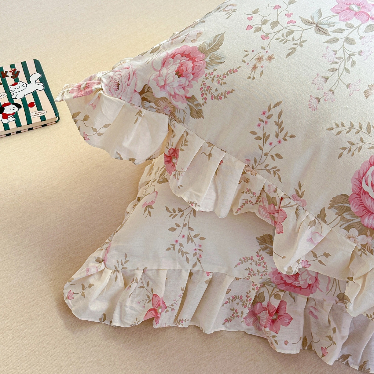 91家纺网 家纺一手货源 找家纺 忘忧草 2026新款全棉纯棉印花精致花边枕套单枕套 枕套单件 华庭庄园-米