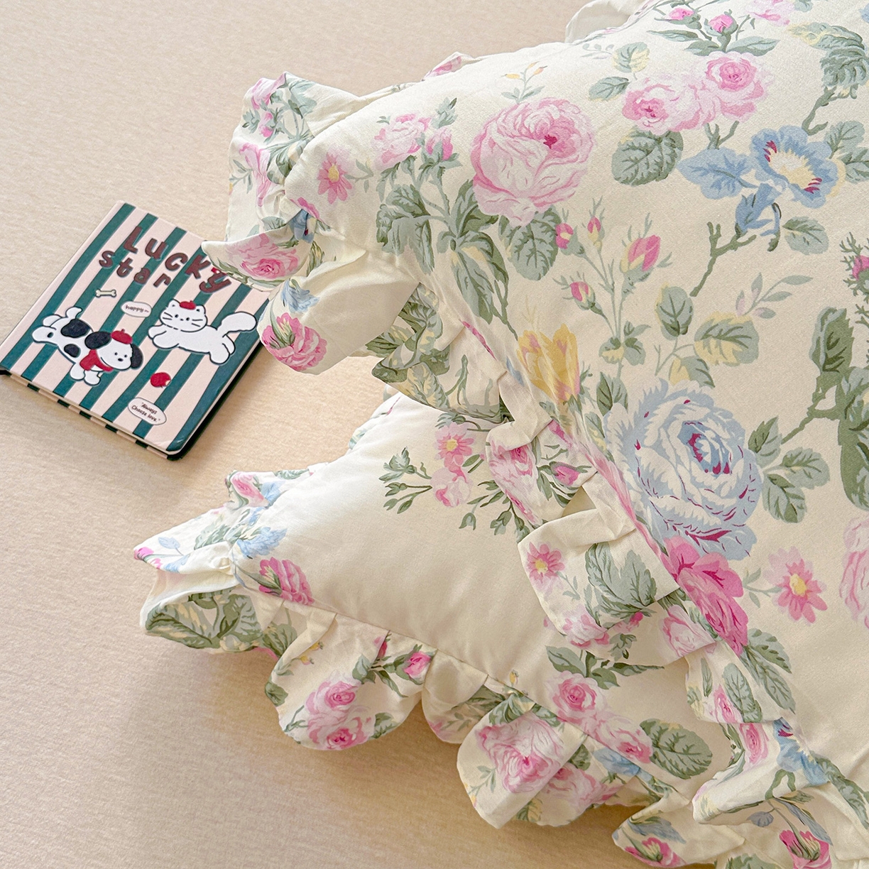 91家纺网 家纺一手货源 找家纺 忘忧草 2026新款全棉纯棉印花精致花边枕套单枕套 枕套单件 可妮露