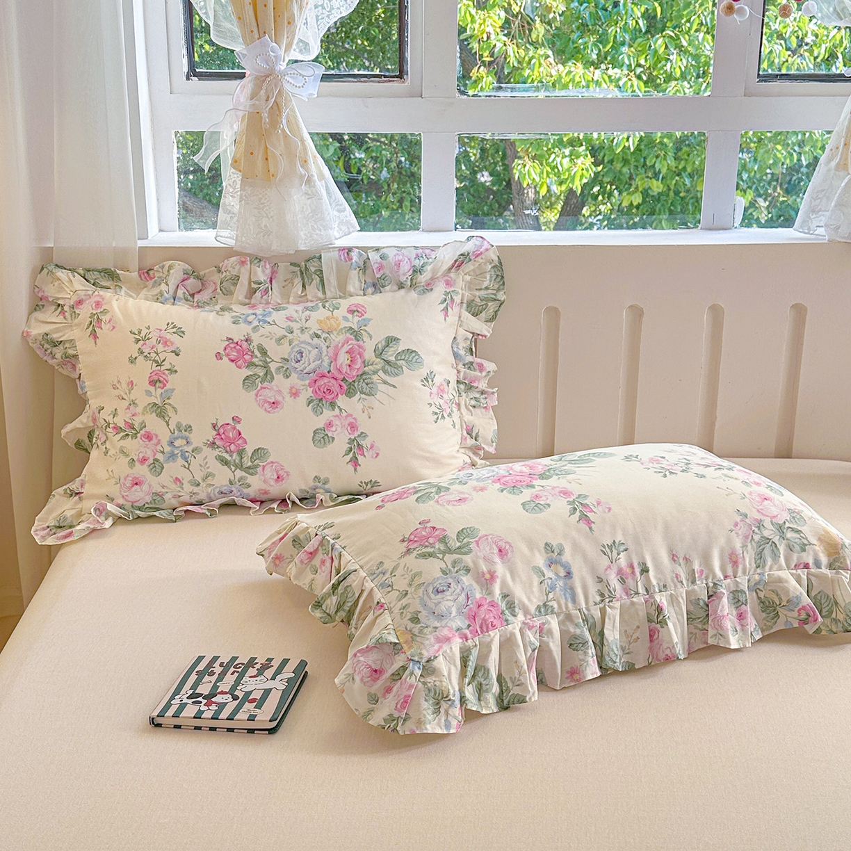 91家纺网 家纺一手货源 找家纺 忘忧草 2026新款全棉纯棉印花精致花边枕套单枕套 枕套单件 可妮露