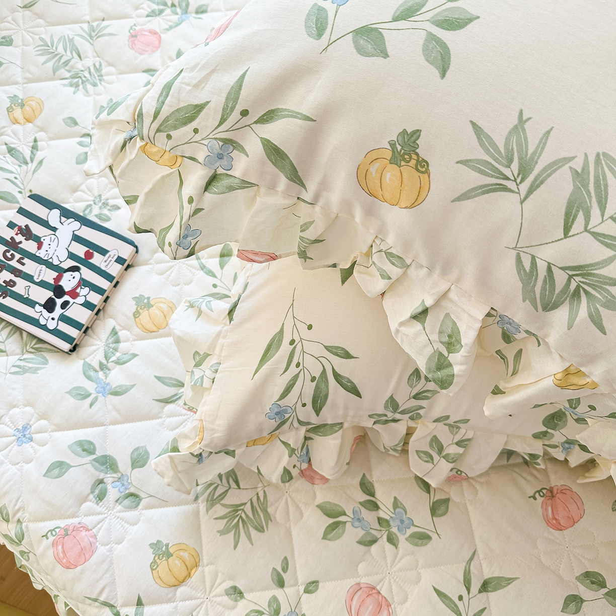 91家纺网 家纺一手货源 找家纺 忘忧草 2026新款全棉纯棉印花精致花边枕套单枕套 枕套单件 轻婉花语