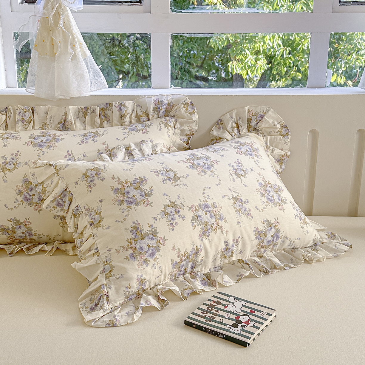 91家纺网 家纺一手货源 找家纺 忘忧草 2026新款全棉纯棉印花精致花边枕套单枕套 枕套单件 云溪之境