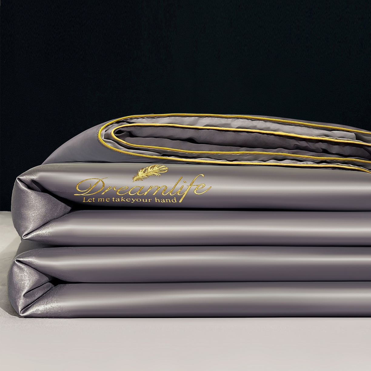 91家纺网 家纺一手货源 找家纺 鑫佰利 2026新款水洗冰丝刺绣夏被夏凉被空调被 苍穹灰拼星灰