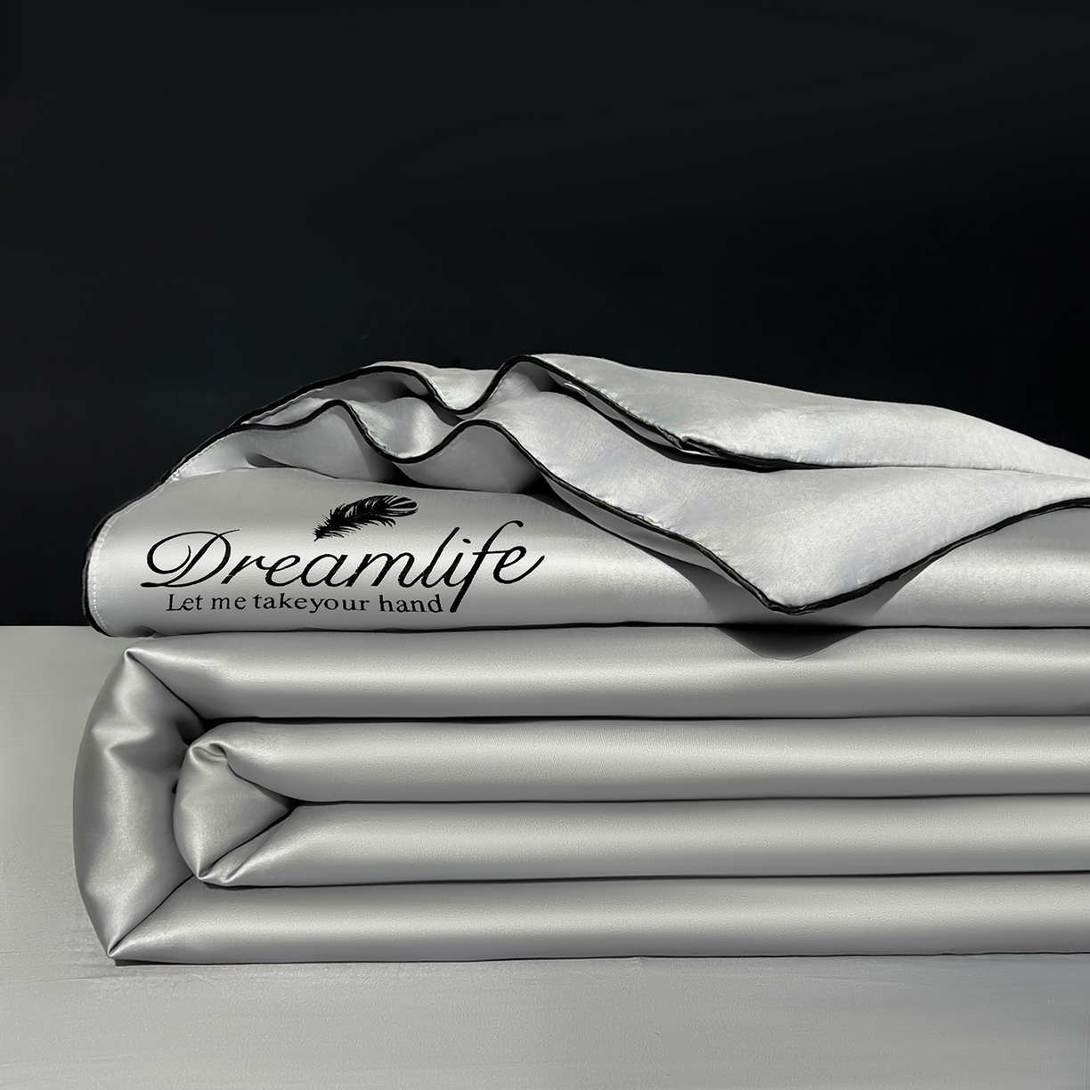 91家纺网 家纺一手货源 找家纺 鑫佰利 2026新款水洗冰丝刺绣夏被夏凉被空调被 星灰