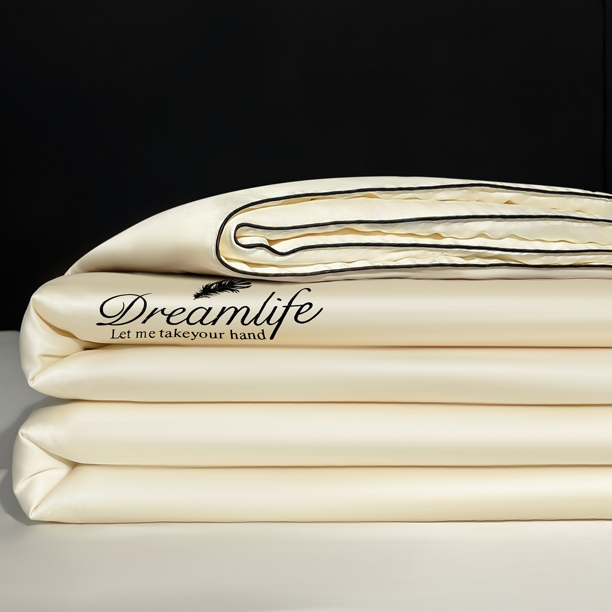 91家纺网 家纺一手货源 找家纺 鑫佰利 2026新款水洗冰丝刺绣夏被夏凉被空调被 米白