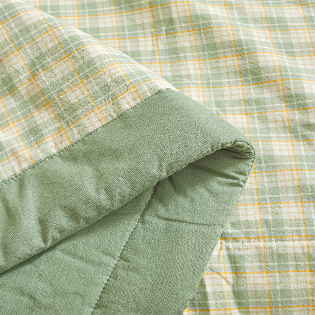 91家纺网 家纺一手货源 找家纺 鑫佰利 2026新款A类水洗棉新疆棉花夏被夏凉被空调被 春彩绿