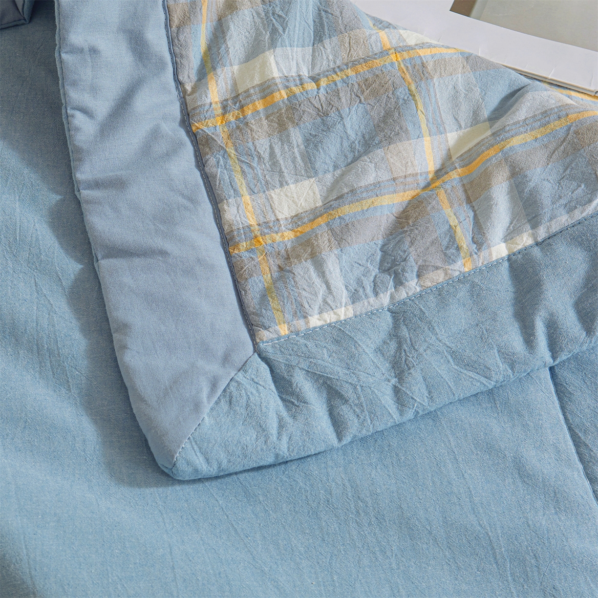 91家纺网 家纺一手货源 找家纺 鑫佰利 2026新款A类水洗棉新疆棉花夏被夏凉被空调被 简兮蓝