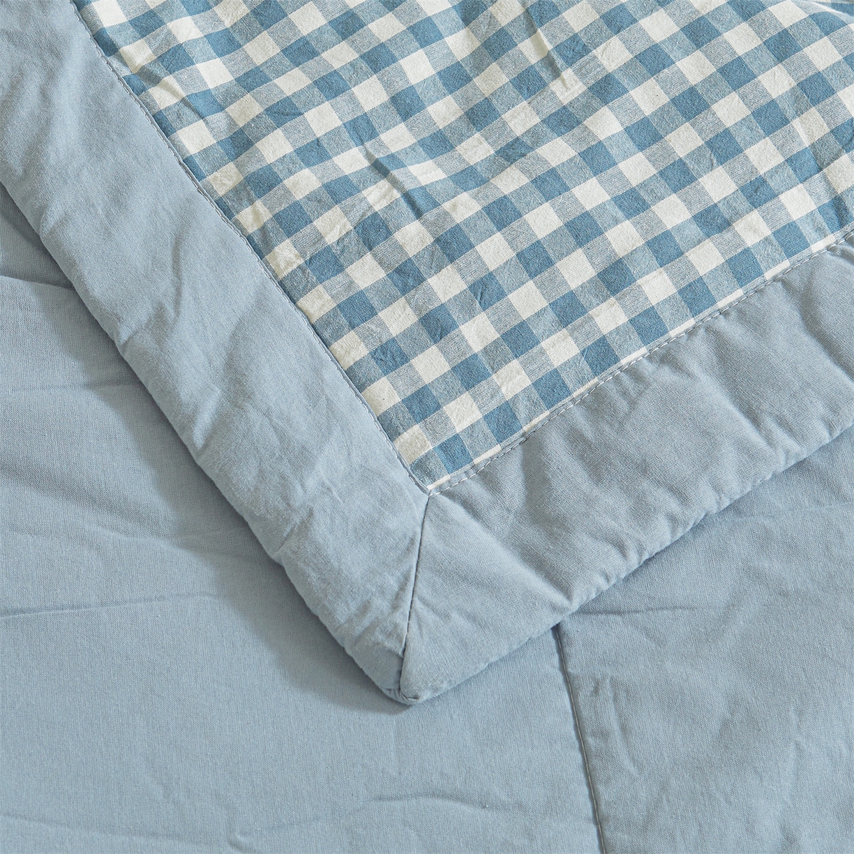 91家纺网 家纺一手货源 找家纺 鑫佰利 2026新款A类水洗棉新疆棉花夏被夏凉被空调被 蓝小格