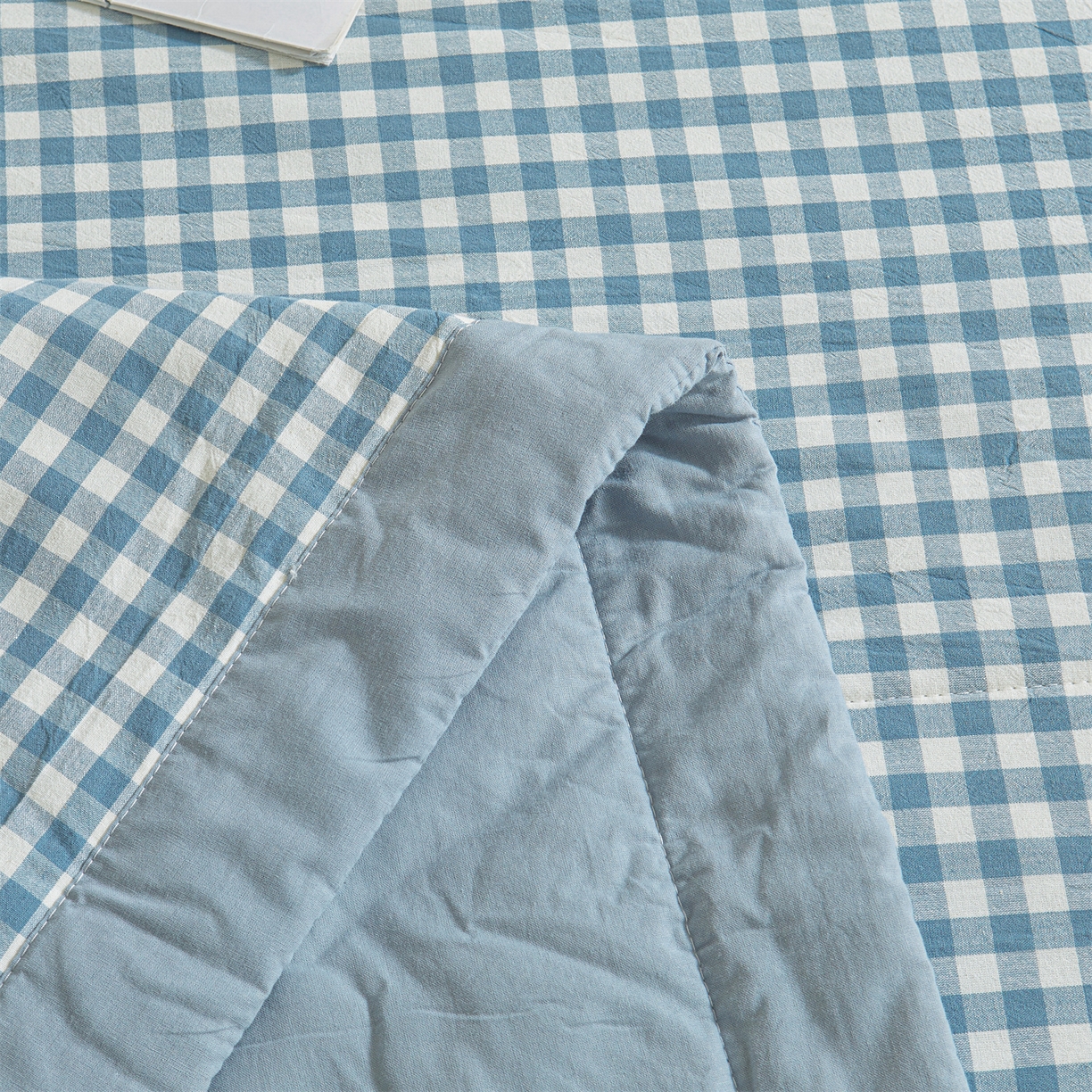 91家纺网 家纺一手货源 找家纺 鑫佰利 2026新款A类水洗棉新疆棉花夏被夏凉被空调被 蓝小格