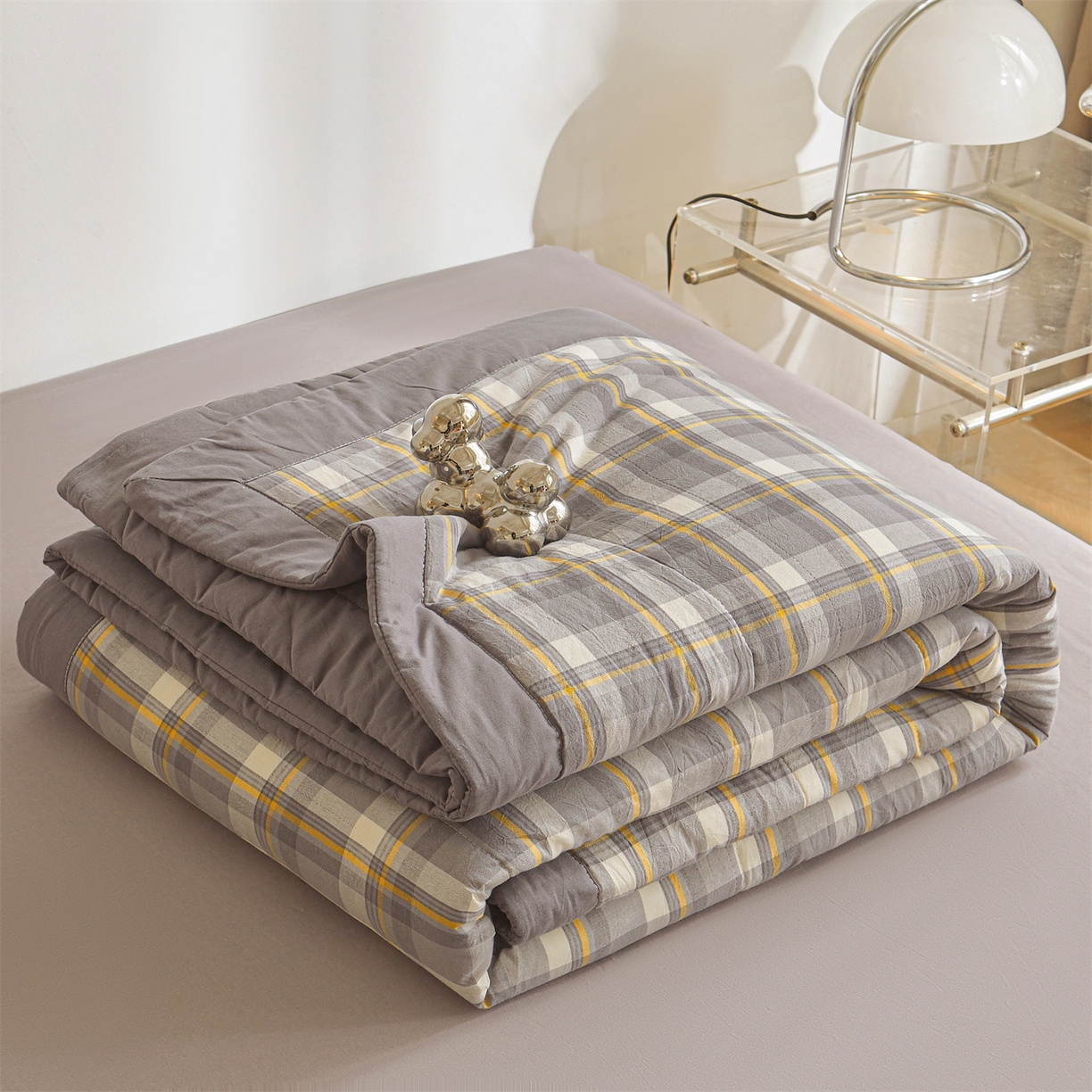 鑫佰利 2026新款A类水洗棉新疆棉花夏被夏凉被空调被 简兮灰