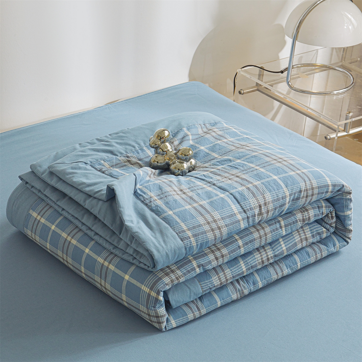 鑫佰利 2026新款A类水洗棉新疆棉花夏被夏凉被空调被 海洋蓝