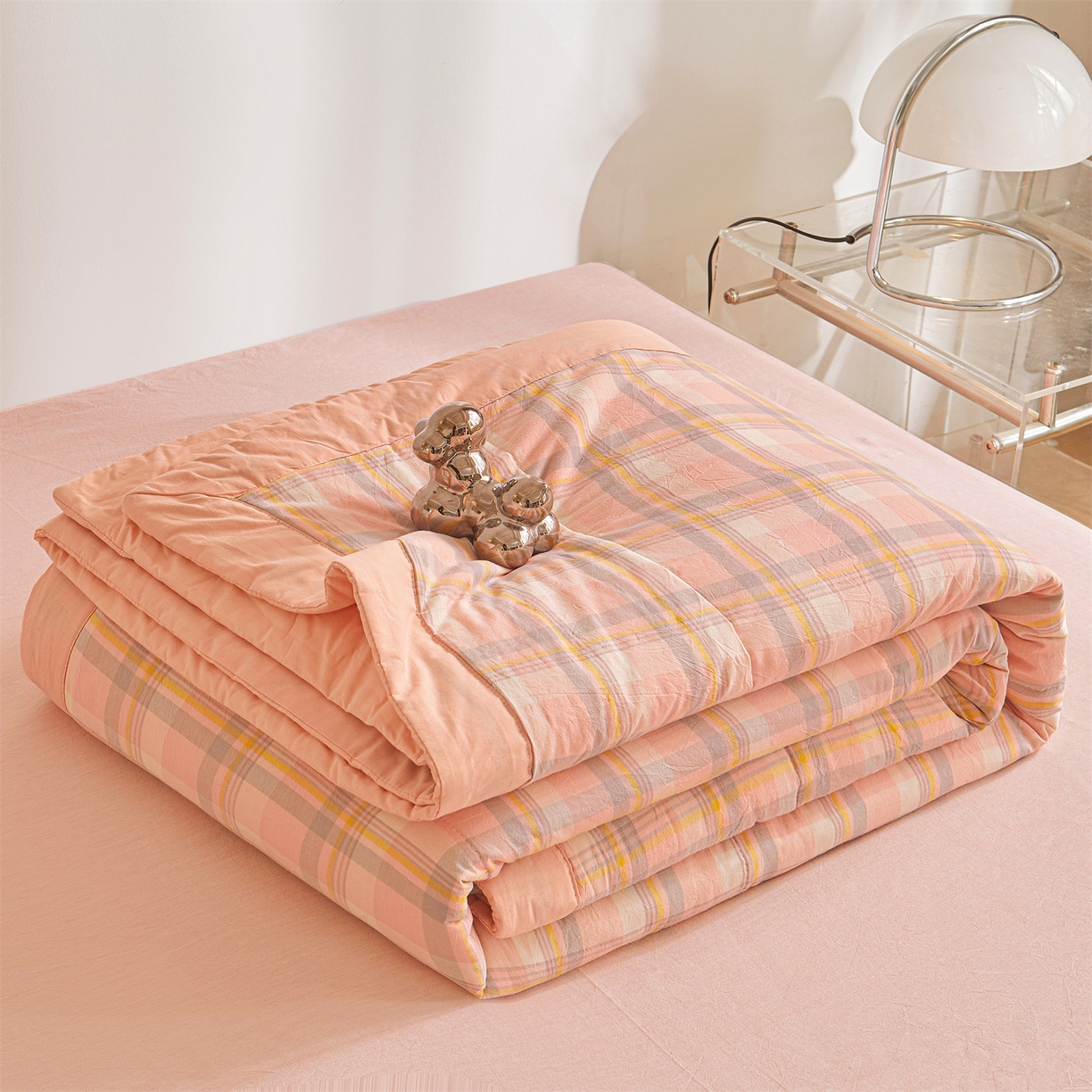 鑫佰利 2026新款A类水洗棉新疆棉花夏被夏凉被空调被 简兮粉