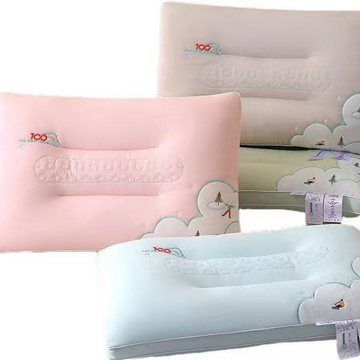 云熙枕业 2026春夏新款初雪凉感丝护颈枕枕头枕芯 组合图仅供展示不可下单