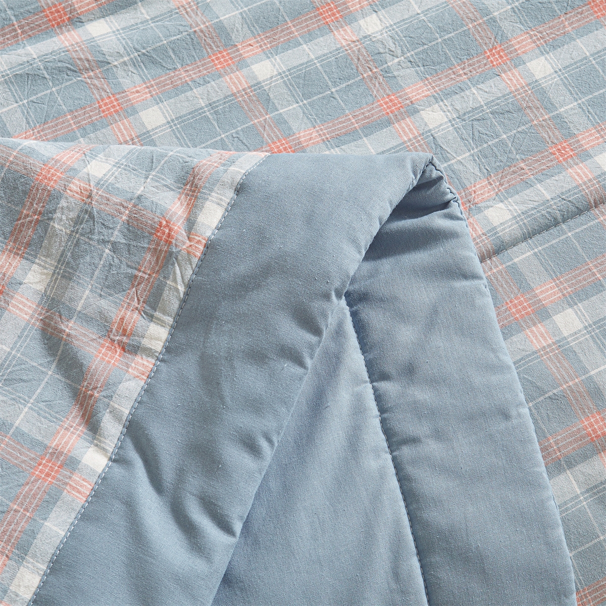 91家纺网 家纺一手货源 找家纺 鑫佰利 2026新款A类水洗棉新疆棉花夏被夏凉被空调被 清新格蓝