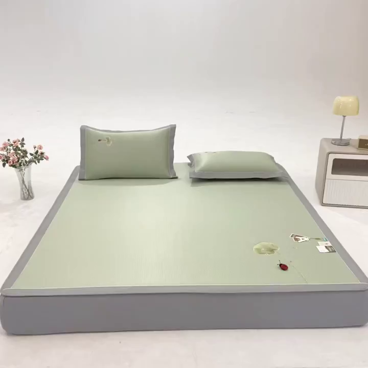 91家纺网 家纺一手货源 找家纺 （总）小牛席业 2026新款满天星-夏日荷塘冰丝席（床笠款）凉席藤席草席竹席乳胶席凉感豆豆席