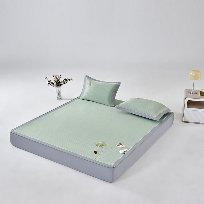 91家纺网 家纺一手货源 找家纺 （总）小牛席业 2026新款满天星-夏日荷塘冰丝席（床笠款）凉席藤席草席竹席乳胶席凉感豆豆席