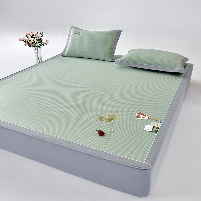 91家纺网 家纺一手货源 找家纺 （总）小牛席业 2026新款满天星-夏日荷塘冰丝席（床笠款）凉席藤席草席竹席乳胶席凉感豆豆席