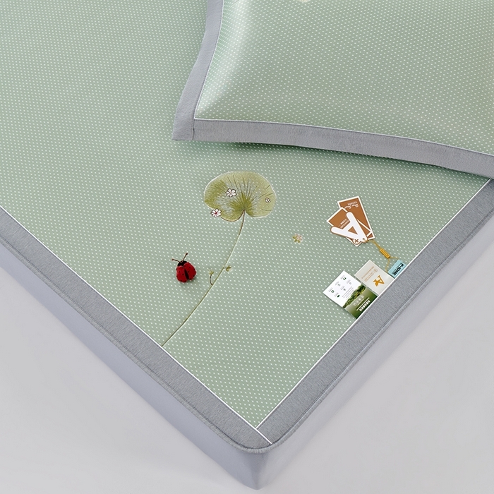 91家纺网 家纺一手货源 找家纺 （总）小牛席业 2026新款满天星-夏日荷塘冰丝席（床笠款）凉席藤席草席竹席乳胶席凉感豆豆席