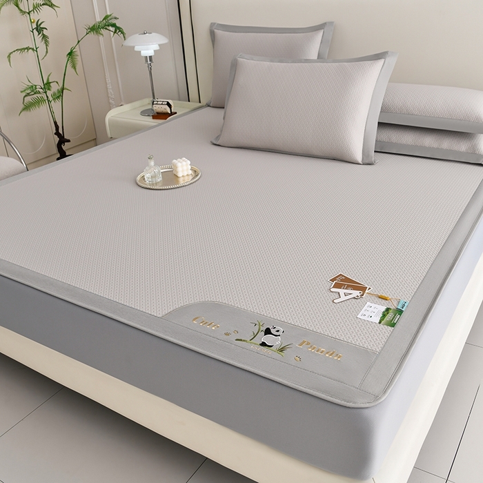 91家纺网 家纺一手货源 找家纺 （总）小牛席业 2026新款爱家熊猫冷感豆豆席系列（床笠款）凉席藤席冰藤席冰丝席竹席乳胶席凉感豆豆席