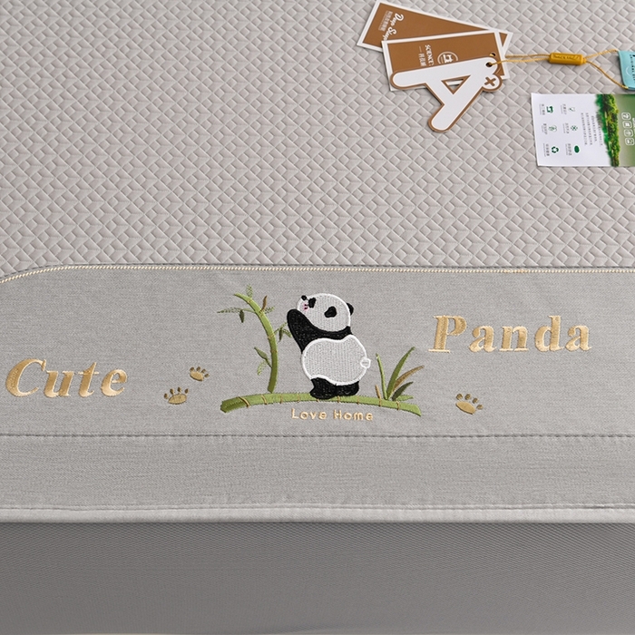 91家纺网 家纺一手货源 找家纺 （总）小牛席业 2026新款爱家熊猫冷感豆豆席系列（床笠款）凉席藤席冰藤席冰丝席竹席乳胶席凉感豆豆席