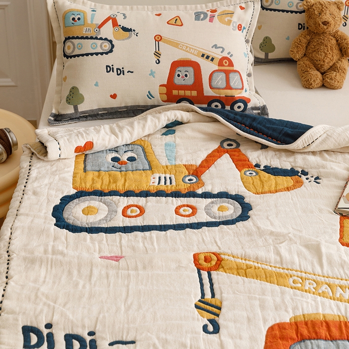 91家纺网 家纺一手货源 找家纺 （总）悦然毛巾被 2026新款全棉纯棉纱布儿童四层纱单枕套枕套单件