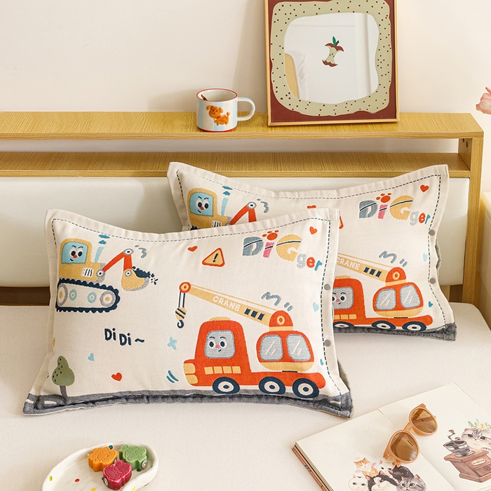 91家纺网 家纺一手货源 找家纺 （总）悦然毛巾被 2026新款全棉纯棉纱布儿童四层纱单枕套枕套单件