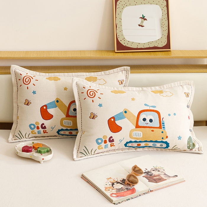 91家纺网 家纺一手货源 找家纺 （总）悦然毛巾被 2026新款全棉纯棉纱布儿童四层纱单枕套枕套单件