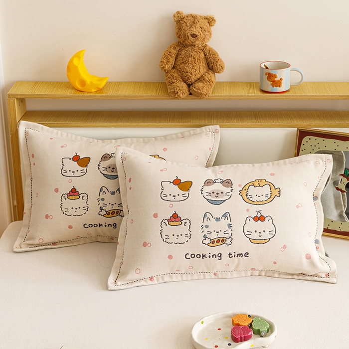 91家纺网 家纺一手货源 找家纺 （总）悦然毛巾被 2026新款全棉纯棉纱布儿童四层纱单枕套枕套单件