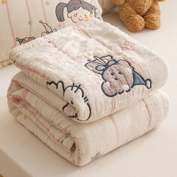 91家纺网 家纺一手货源 找家纺 悦然毛巾被 2026新款全棉纯棉纱布儿童四层纱单枕套枕套单件 晚安友会