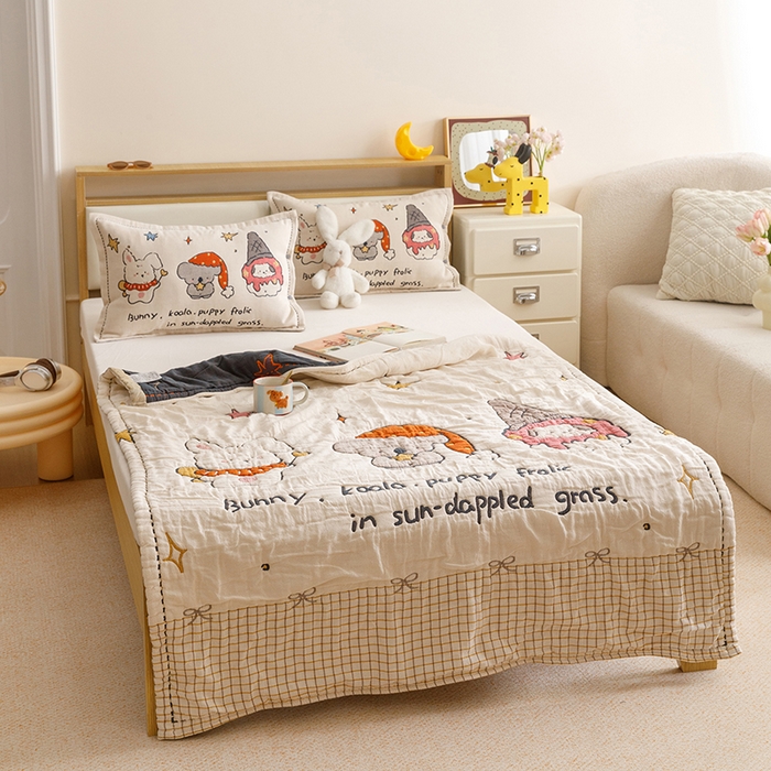 91家纺网 家纺一手货源 找家纺 悦然毛巾被 2026新款全棉纯棉纱布儿童四层纱单枕套枕套单件 星梦玩伴