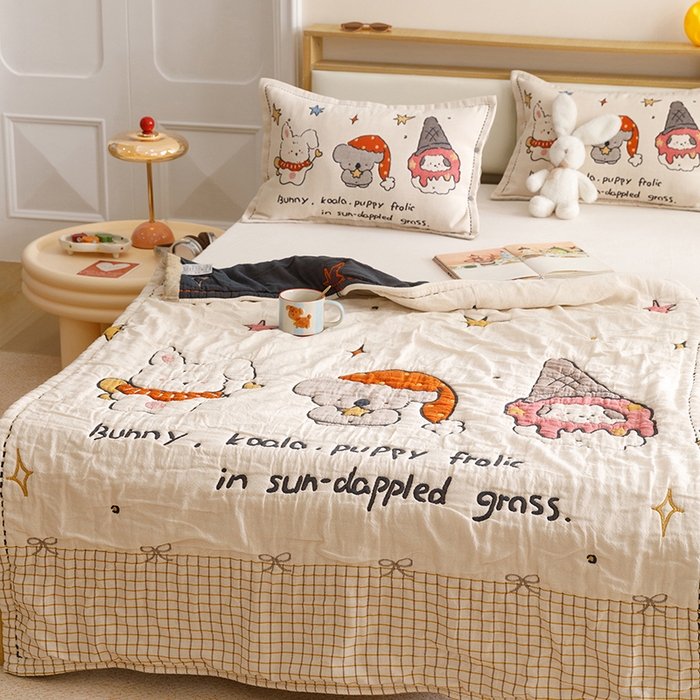 91家纺网 家纺一手货源 找家纺 悦然毛巾被 2026新款全棉纯棉纱布儿童四层纱单枕套枕套单件 星梦玩伴