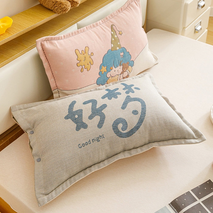 91家纺网 家纺一手货源 找家纺 悦然毛巾被 2026新款全棉纯棉纱布儿童四层纱单枕套枕套单件 云顶星梦