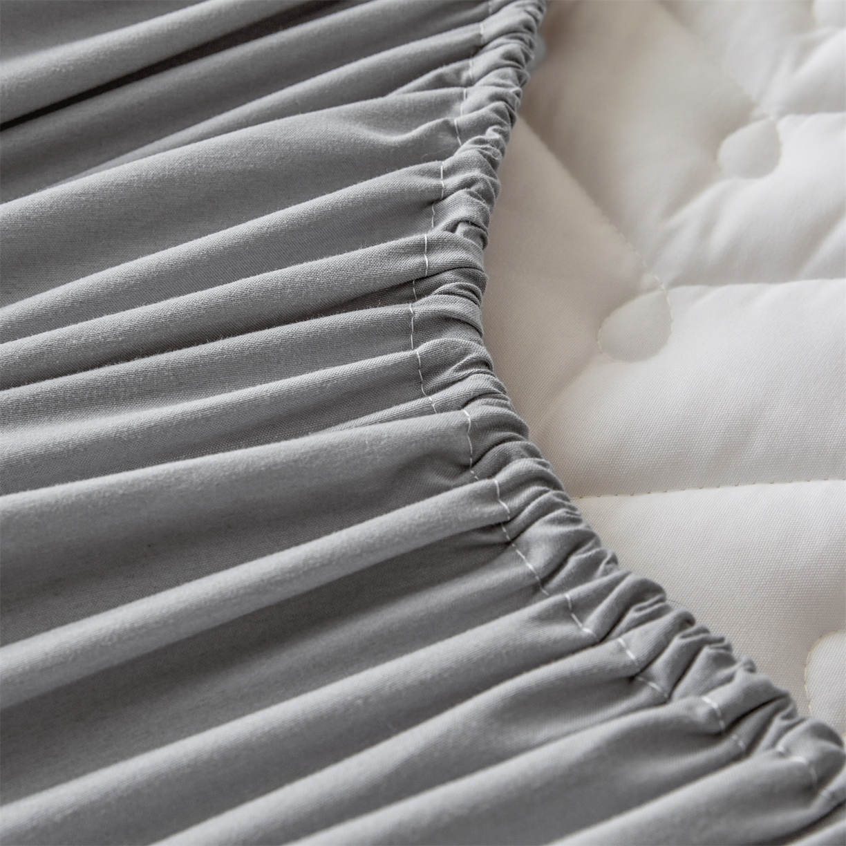 91家纺网 家纺一手货源 找家纺 九亭家纺 2026新款A类深睡眠防水夹棉床笠 深睡眠-灰色