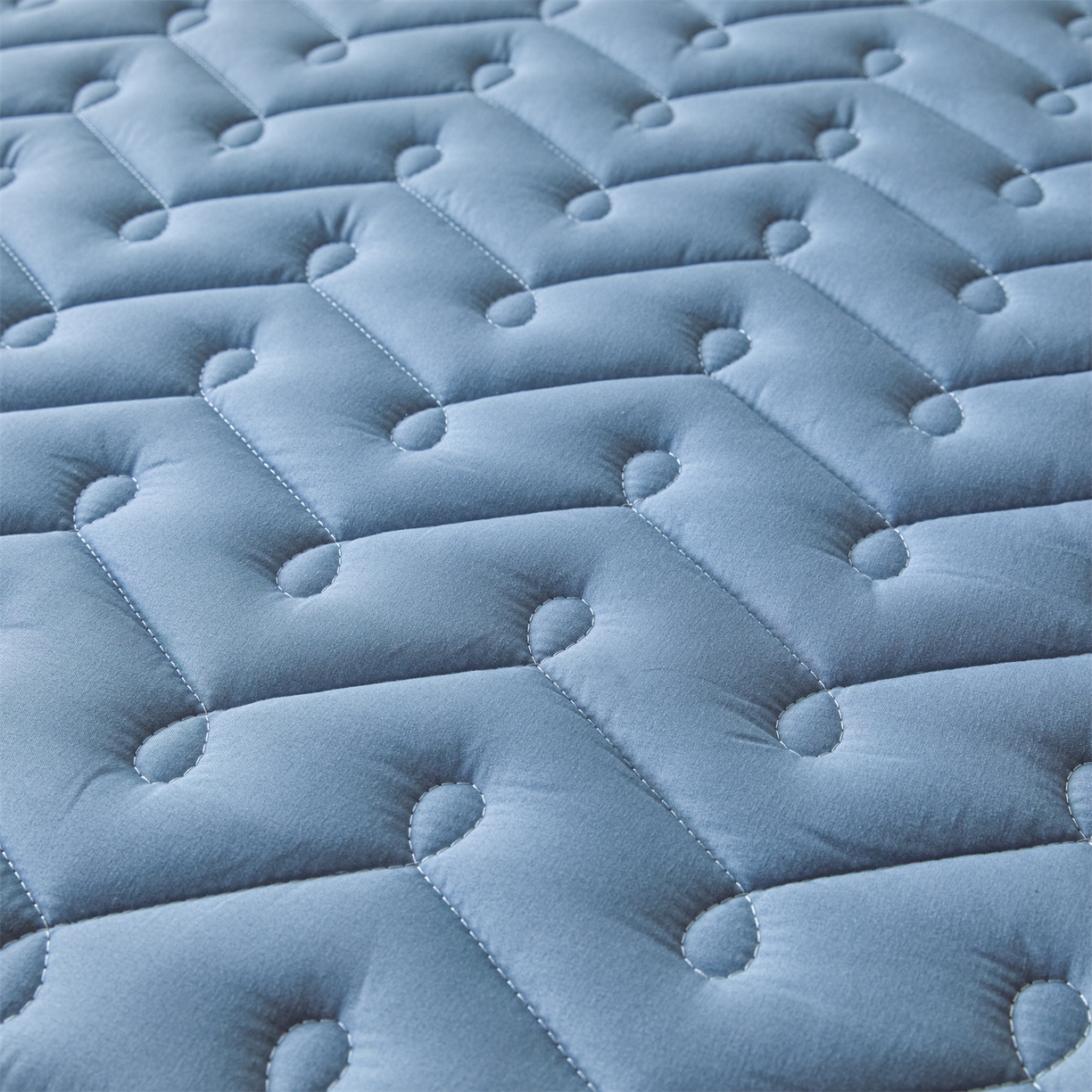 91家纺网 家纺一手货源 找家纺 九亭家纺 2026新款A类深睡眠防水夹棉床笠 深睡眠-雾蓝