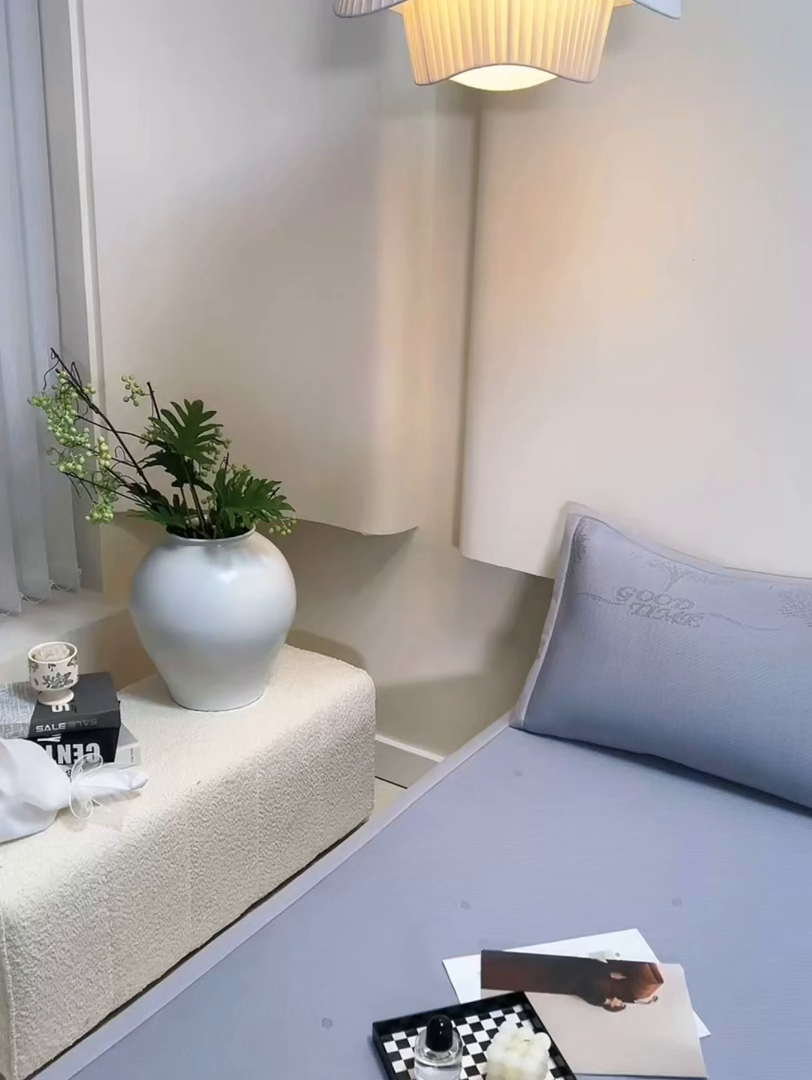 91家纺网 家纺一手货源 找家纺 莱家富 2026新款A类凉感豆豆席-平铺款 平铺款-发财树灰色