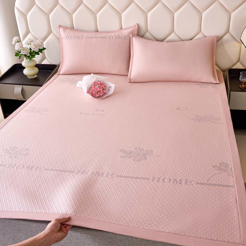 莱家富 2026新款A类凉感豆豆席-平铺款 平铺款-落叶粉色