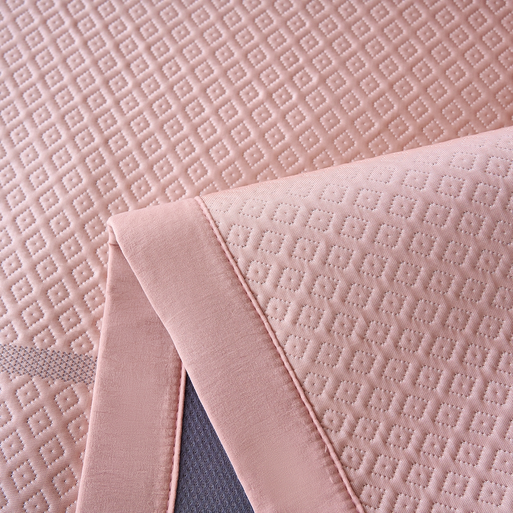 91家纺网 家纺一手货源 找家纺 莱家富 2026新款A类凉感豆豆席-平铺款 平铺款-落叶粉色