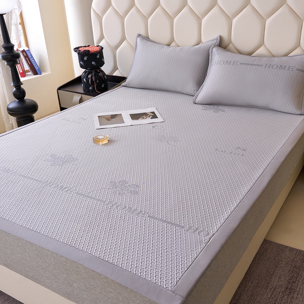 91家纺网 家纺一手货源 找家纺 莱家富 2026新款A类凉感豆豆席-平铺款 平铺款-落叶灰色