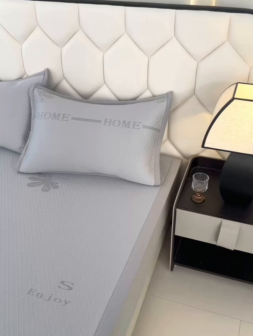 91家纺网 家纺一手货源 找家纺 莱家富 2026新款A类凉感豆豆席-平铺款 平铺款-落叶灰色