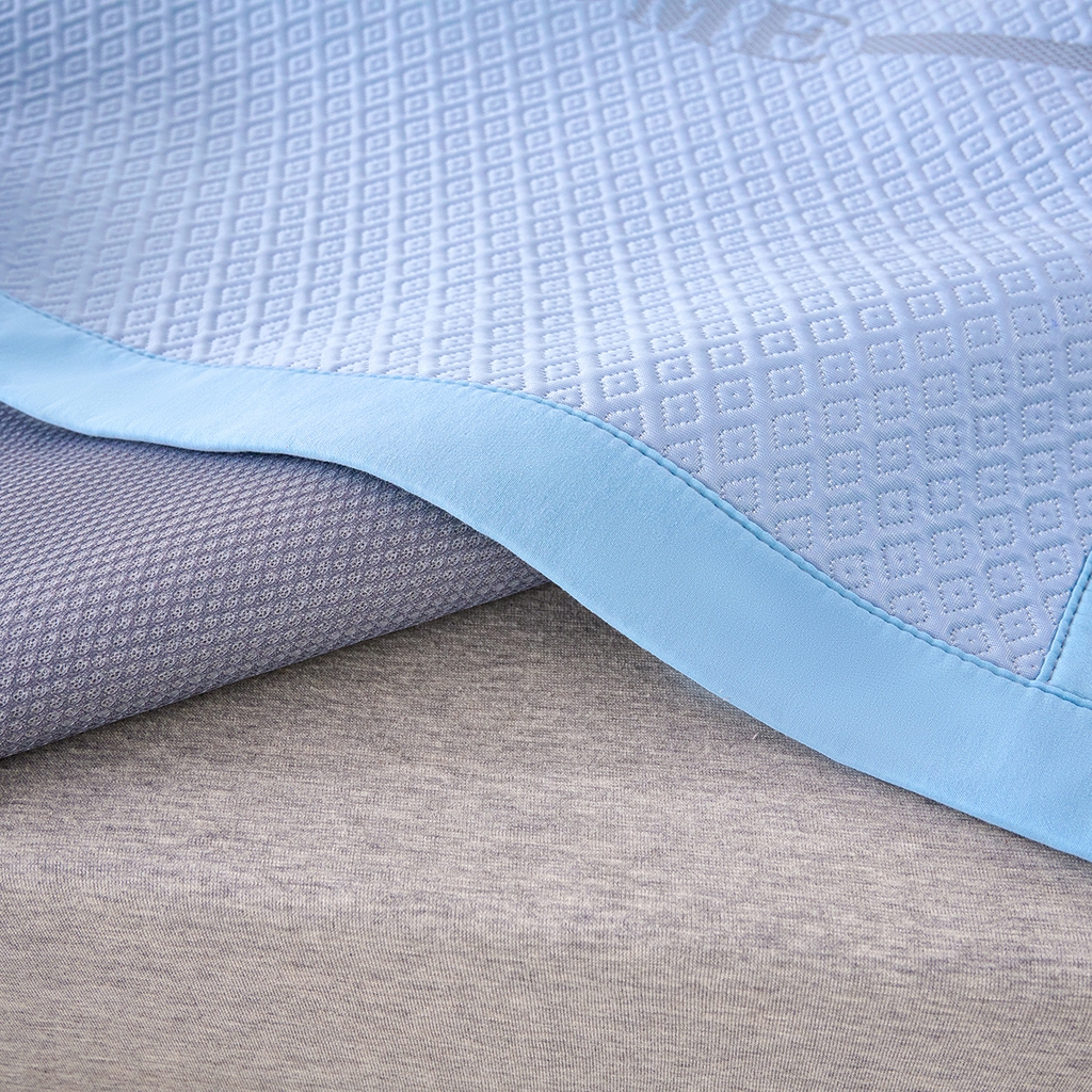 91家纺网 家纺一手货源 找家纺 莱家富 2026新款A类凉感豆豆席-平铺款 平铺款-落叶蓝色