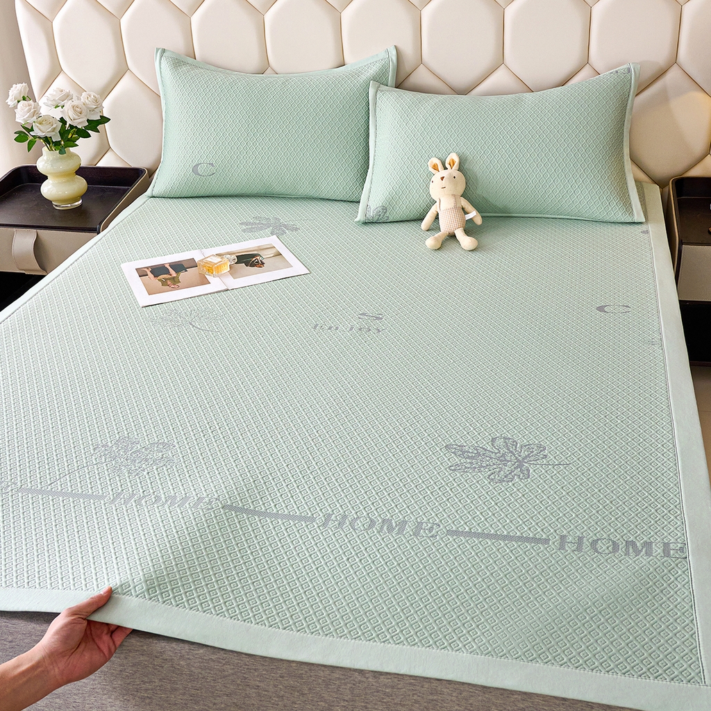 莱家富 2026新款A类凉感豆豆席-平铺款 平铺款-落叶绿色