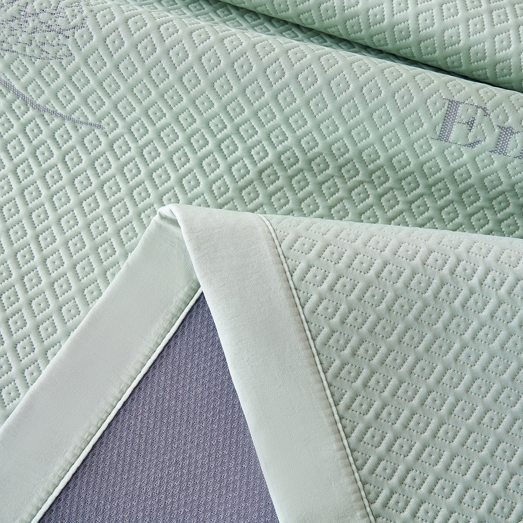 91家纺网 家纺一手货源 找家纺 莱家富 2026新款A类凉感豆豆席-平铺款 平铺款-落叶绿色