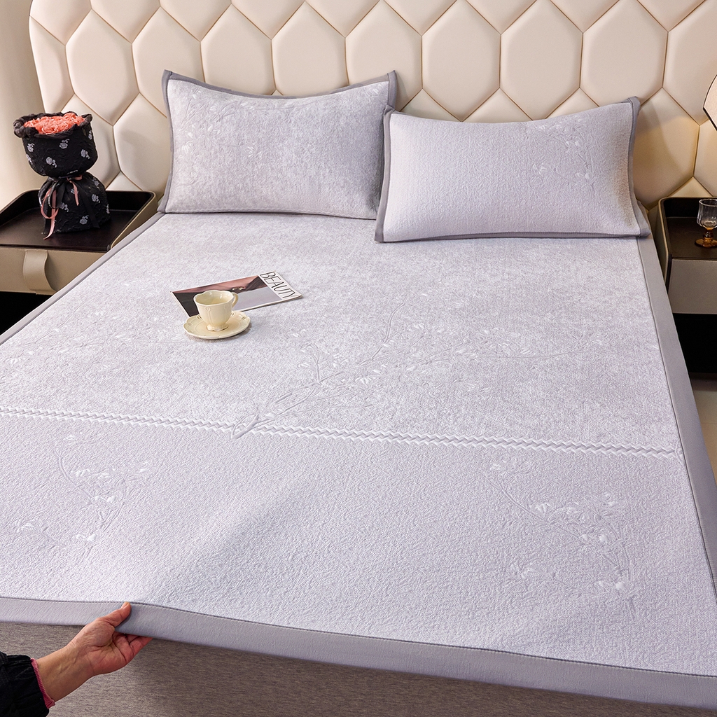 莱家富 2026新款A类凉感豆豆席-平铺款 平铺款-喜上眉梢灰色