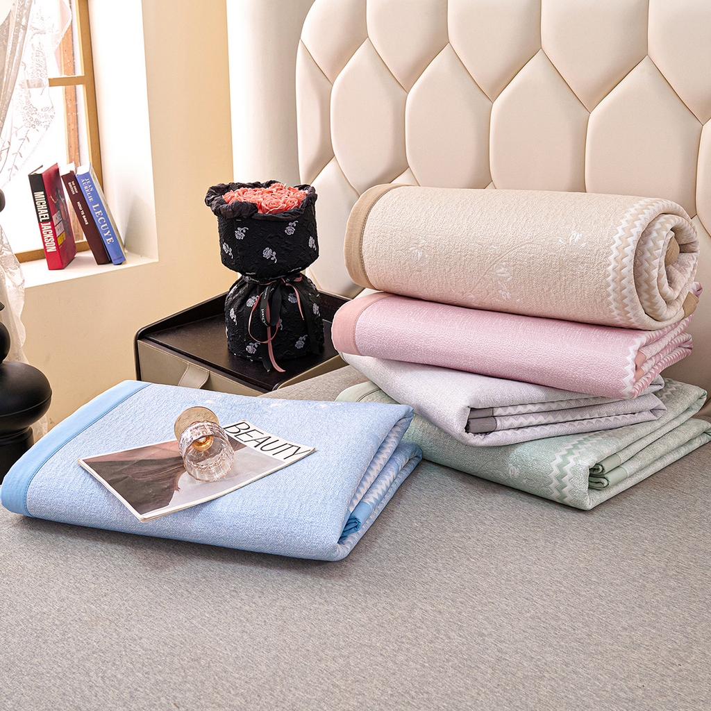 91家纺网 家纺一手货源 找家纺 莱家富 2026新款A类凉感豆豆席-平铺款 平铺款-喜上眉梢灰色