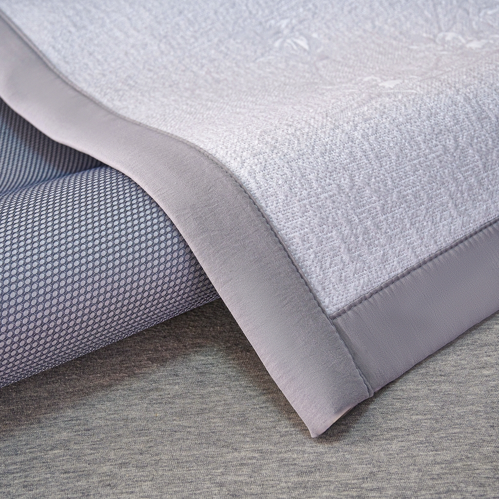 91家纺网 家纺一手货源 找家纺 莱家富 2026新款A类凉感豆豆席-平铺款 平铺款-喜上眉梢灰色