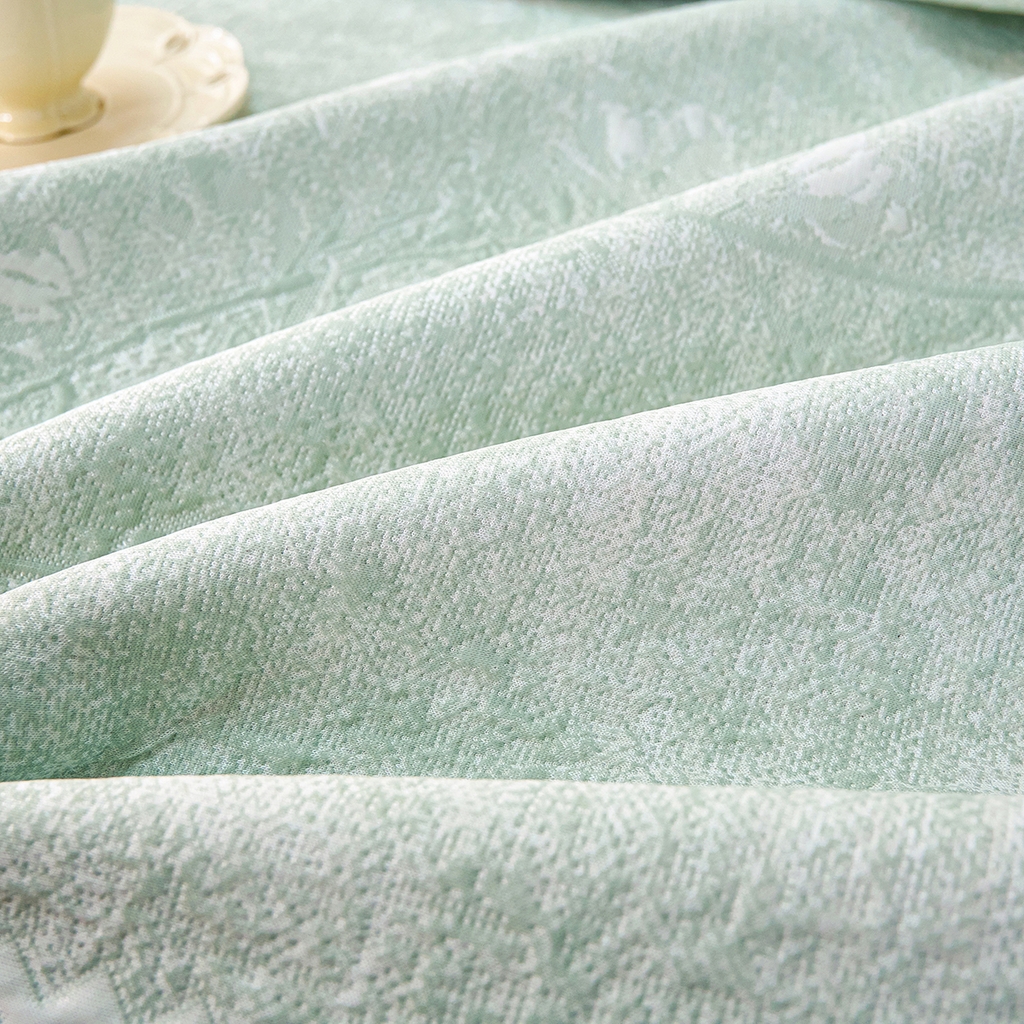 91家纺网 家纺一手货源 找家纺 莱家富 2026新款A类凉感豆豆席-平铺款 平铺款-喜上眉梢绿色