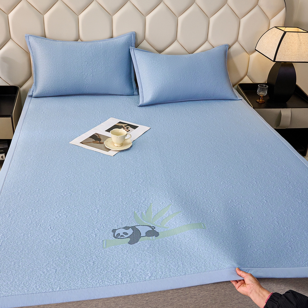 莱家富 2026新款A类凉感豆豆席-平铺款 平铺款-熊猫蓝