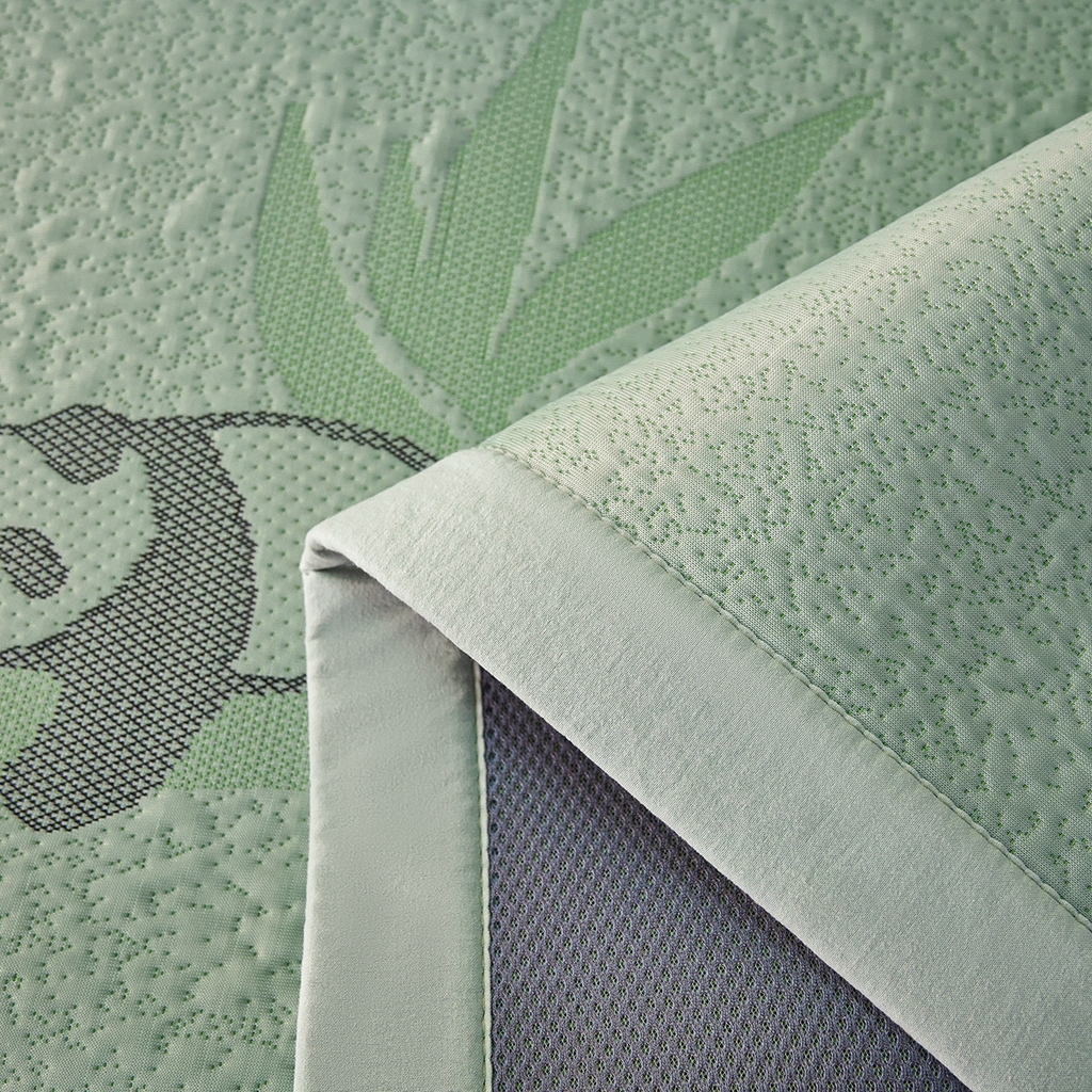 91家纺网 家纺一手货源 找家纺 莱家富 2026新款A类凉感豆豆席-平铺款 平铺款-熊猫绿