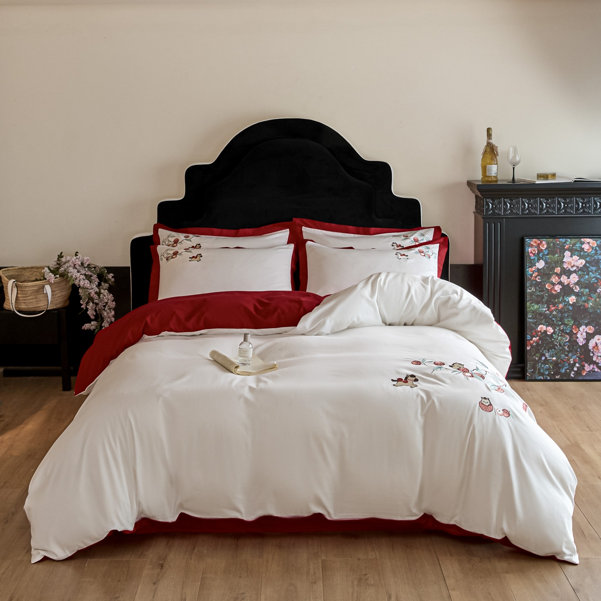 91家纺网 家纺一手货源 找家纺 （总）绒掌柜家纺（品质焕新） 2026新品100S长绒棉精密刺绣四件套-马到荔成系列-版权产品-礼盒装